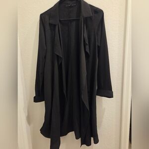 Black Women's Open Front Duster Coat